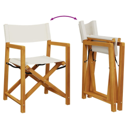 Składane krzesła ogrodowe, 8 szt., kremowa tkanina