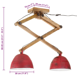 Lampa sufitowa, 25 W, postarzany czerwony, 29x18x85 cm, E27