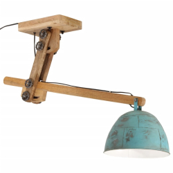 Lampa sufitowa 25 W, postarzany niebieski, 105x30x65-108cm, E27