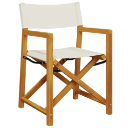 Składane krzesła ogrodowe, 6 szt., kremowa tkanina