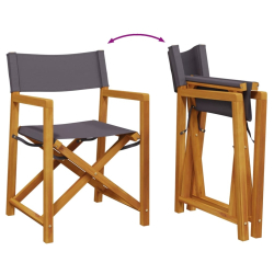 Składane krzesła ogrodowe, 6 szt., ciemnoszara tkanina