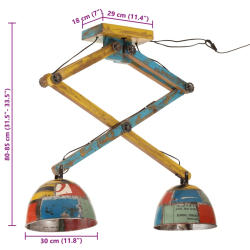 Lampa sufitowa 25 W, wielokolorowa, 29x18x85 cm, E27