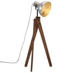 Lampa stojąca, 25 W, srebro vintage, 45x45x120 cm, E27