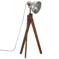 Lampa stojąca, 25 W, srebro vintage, 45x45x120 cm, E27
