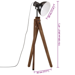 Lampa stojąca, 25 W, czarna, 45x45x120 cm, E27