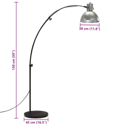 Lampa stojąca, 25 W, srebro vintage, 150 cm, E27