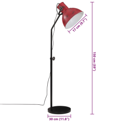 Lampa stojąca, 25 W, postarzany czerwony, 30x30x90-150 cm, E27