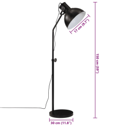 Lampa stojąca, 25 W, czarna, 30x30x90-150 cm, E27
