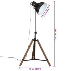 Lampa stojąca, 25 W, czarna, 75x75x90-150 cm, E27