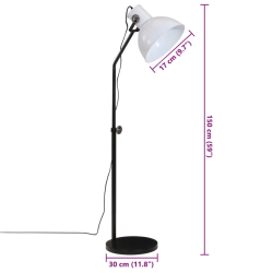 Lampa stojąca, 25 W, biała, 30x30x90-150 cm, E27
