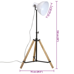Lampa stojąca, 25 W, biała, 75x75x90-150 cm, E27