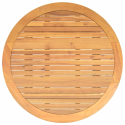 Stół ogrodowy z akacjowym blatem, szary, Ø110x71 cm, rattan PE