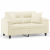 2-osobowa sofa z poduszkami, kremowa, 120 cm, sztuczna skóra