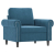 Fotel z podnóżkiem, niebieski, 60 cm, obity aksamitem