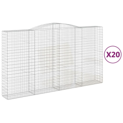 Kosze gabionowe, 20 szt, 400x50x220/240cm, galwanizowane żelazo
