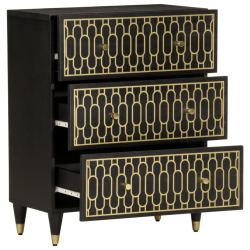 Szafki, 2 szt., 60x33x75 cm, lite drewno mango