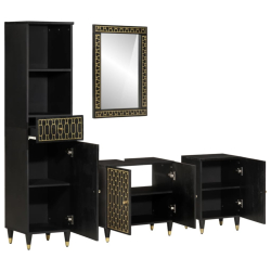 4-cz. zestaw mebli łazienkowych, lite drewno mango