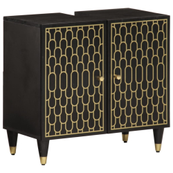 4-cz. zestaw mebli łazienkowych, lite drewno mango