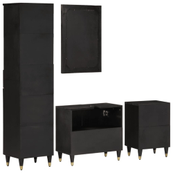 4-cz. zestaw mebli łazienkowych, lite drewno mango