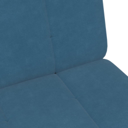 2-os. kanapa rozkładana z podnóżkiem, niebieska, aksamitna