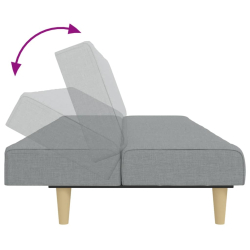 2-osobowa kanapa rozkładana z podnóżkiem, jasnoszara, tkanina