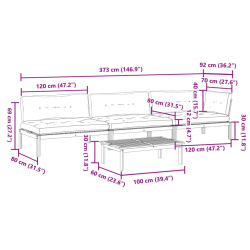 4-cz. zestaw wypoczynkowy do ogrodu, z poduszkami, akacjowy