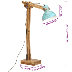 Lampa stojąca, 25 W, postarzany niebieski, 33x25x130-150cm, E27
