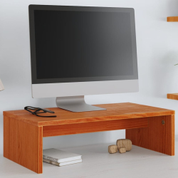 Podstawka na monitor, woskowy brąz, 50x27x15 cm, lita sosna