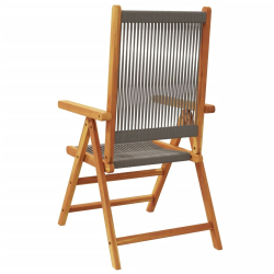 Rozkładane krzesła ogrodowe, 6 szt., szare, drewno akacjowe