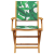 Krzesła ogrodowe, 2 szt., wzór liści, drewno akacjowe i tkanina