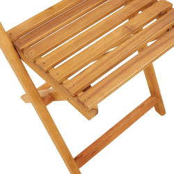 Składane krzesła bistro, 2 szt., antracytowe, akacja i tkanina
