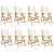 Rozkładane krzesła ogrodowe, 8 szt., kremowe, drewno i tkanina