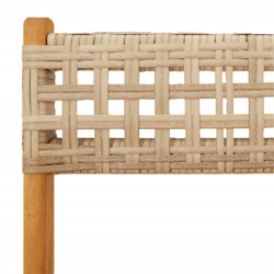 Krzesła bistro, 2 szt., beżowe, drewno akacjowe i polirattan