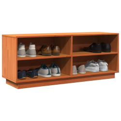Szafka na buty, woskowy brąz, 110x34x45 cm, lite drewno sosnowe