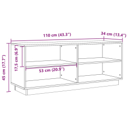 Szafka na buty, woskowy brąz, 110x34x45 cm, lite drewno sosnowe