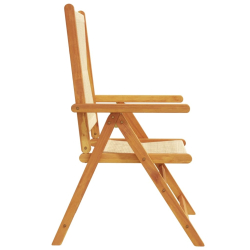 Rozkładane krzesła ogrodowe, 6 szt., beżowe, drewno akacjowe