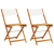 Krzesła bistro, 2 szt., kremowe, lite drewno akacjowe i tkanina