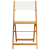 Krzesła bistro, 2 szt., kremowe, lite drewno akacjowe i tkanina