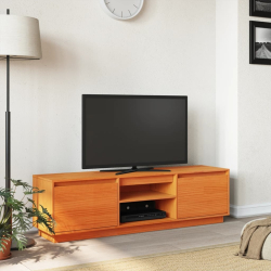 Szafka RTV, woskowy brąz, 140x35x40 cm, lite drewno sosnowe