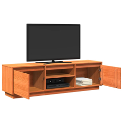 Szafka RTV, woskowy brąz, 140x35x40 cm, lite drewno sosnowe