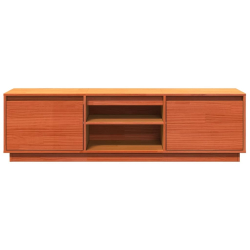 Szafka RTV, woskowy brąz, 140x35x40 cm, lite drewno sosnowe