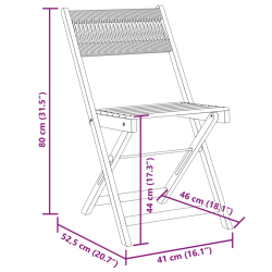 Krzesła bistro, 2 szt., szare, lite drewno akacjowe i PP