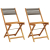 Krzesła bistro, 2 szt., szare, lite drewno akacjowe i PP