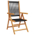 Rozkładane krzesła ogrodowe, 6 szt., czarne, drewno akacjowe