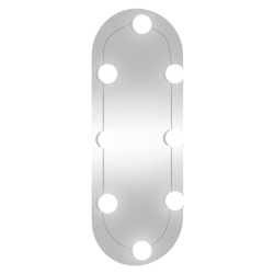 Lustro ścienne z LED, 20x50 cm, szklane, owalne