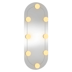 Lustro ścienne z LED, 20x50 cm, szklane, owalne