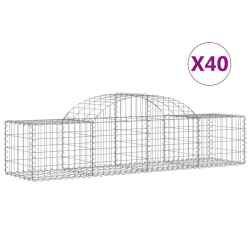 Kosze gabionowe, 40 szt, 200x50x40/60 cm, galwanizowane żelazo