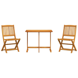 3-cz. zestaw składanych mebli ogrodowych, lite drewno akacjowe