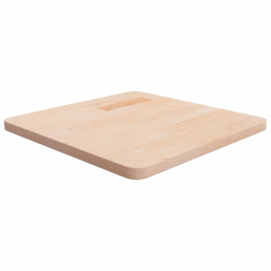 Kwadratowy blat do stolika, 50x50x2,5 cm, surowe drewno dębowe