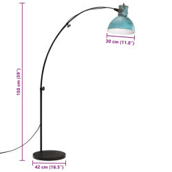 Lampa stojąca, 25 W, postarzany niebieski, 150 cm, E27